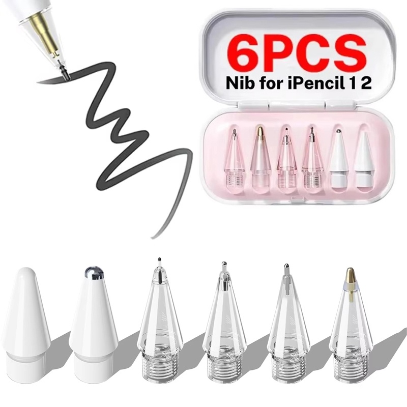 Ipad Pencil Stylus - Pointes de crayon remplaçables, 6 pièces,